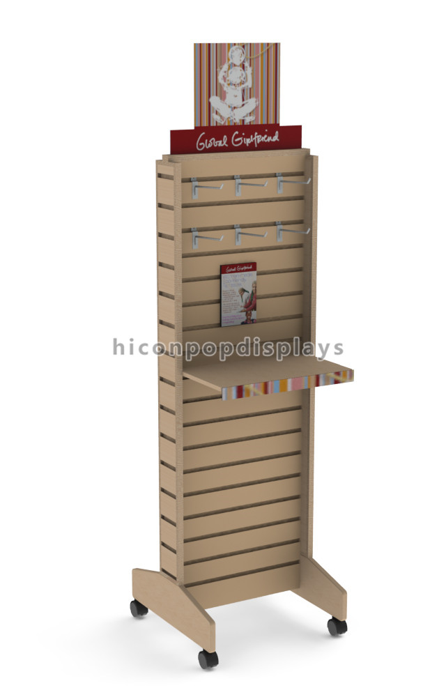小売店の表示ホックが付いている木製のSlatwallの陳列台/棚は地位を解放します