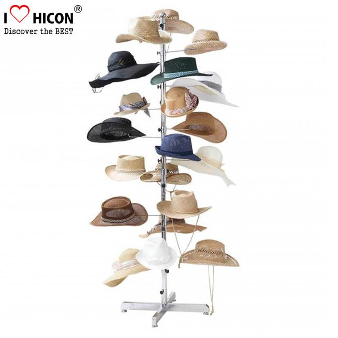 自由で永続的な金属の帽子の陳列台の7層の小売店のための回転帽子の棚
